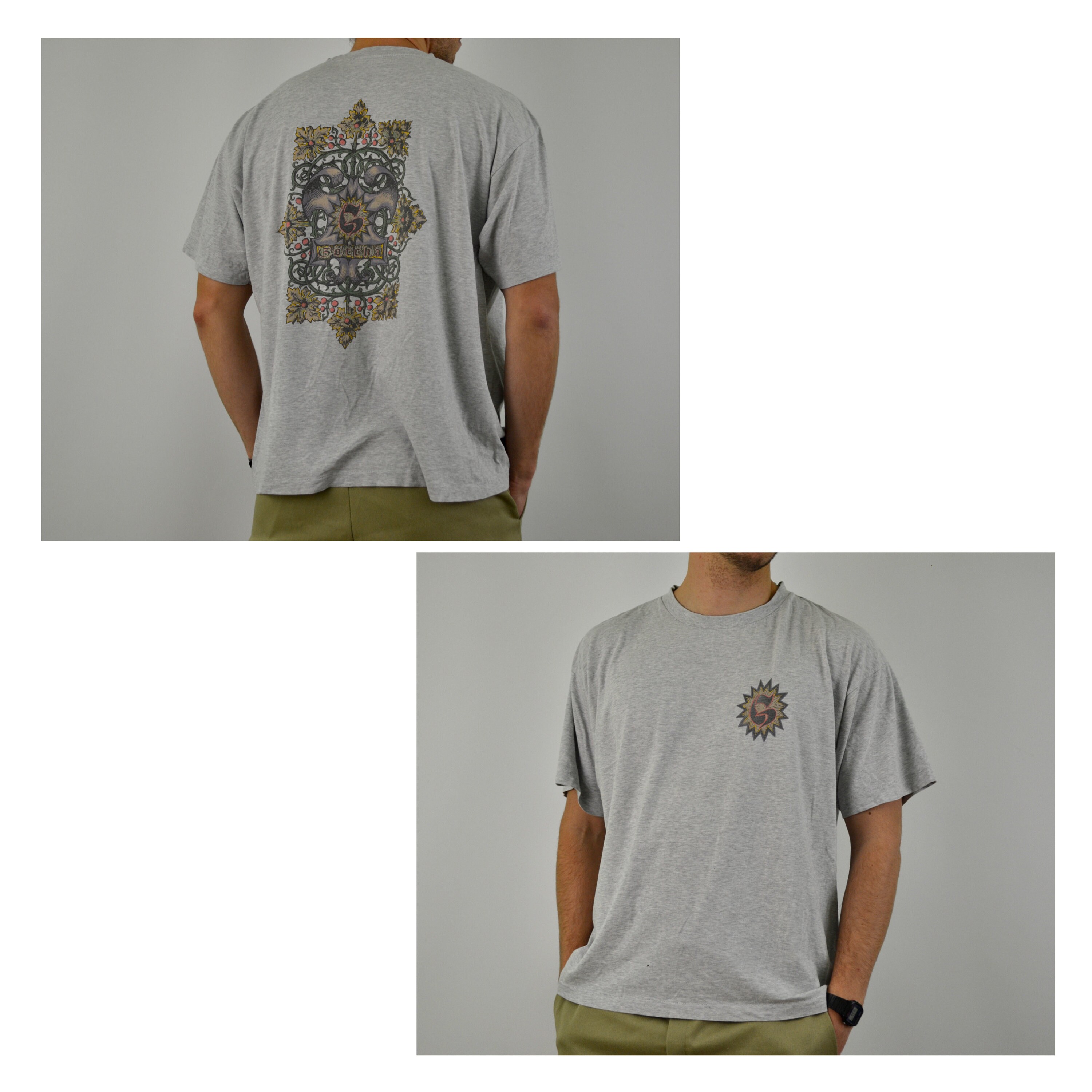 【新作からSALEアイテム等お得な商品満載】 Vintage 90s Gotcha (surf Tee Surf Gray Vtg XXL Size Shirt サーフィン・ボディボード