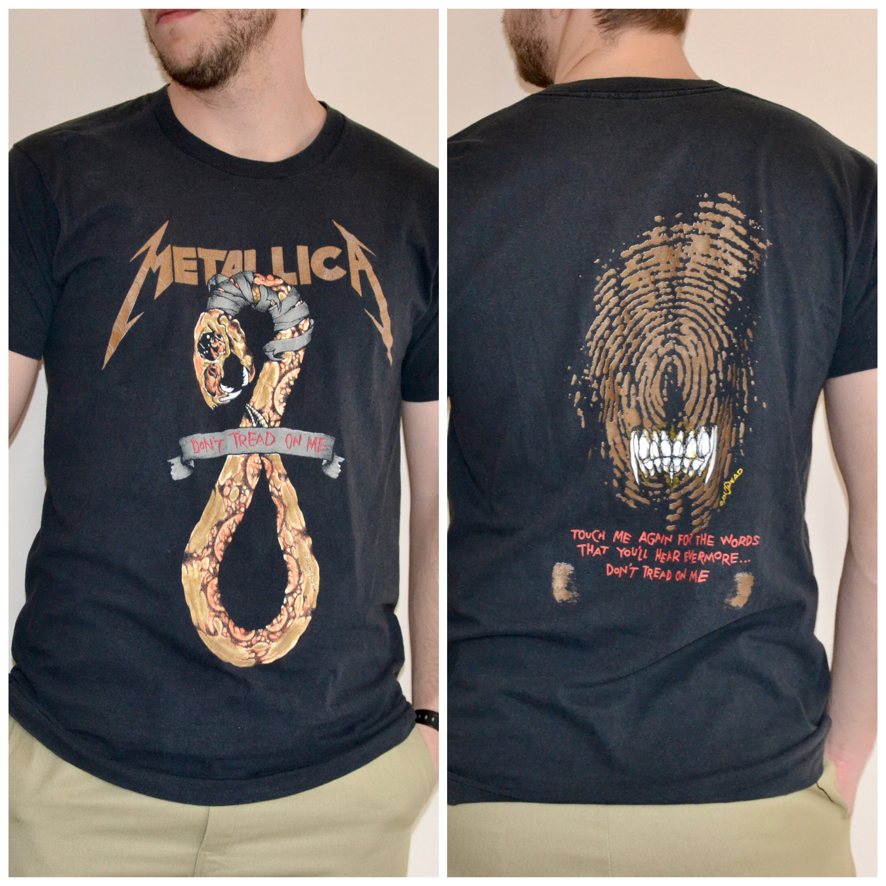 メタリカ 90sTシャツ LLICA Don’t Tread On Me メタリカ90's Don't Tread on Me TシャツLサイズ