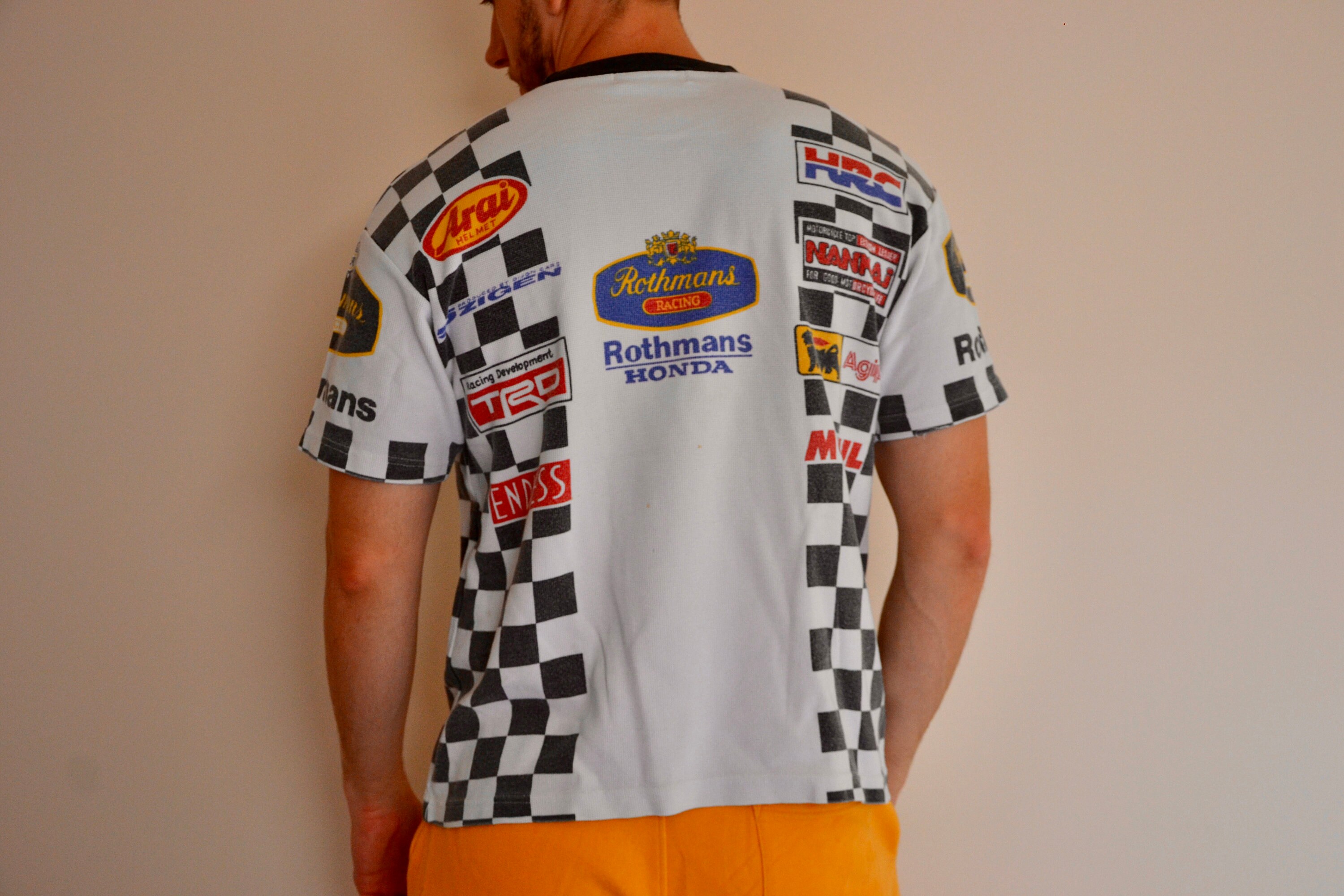 90s Vintage Rothmans Shirt Size Large Vtg All Over Print White