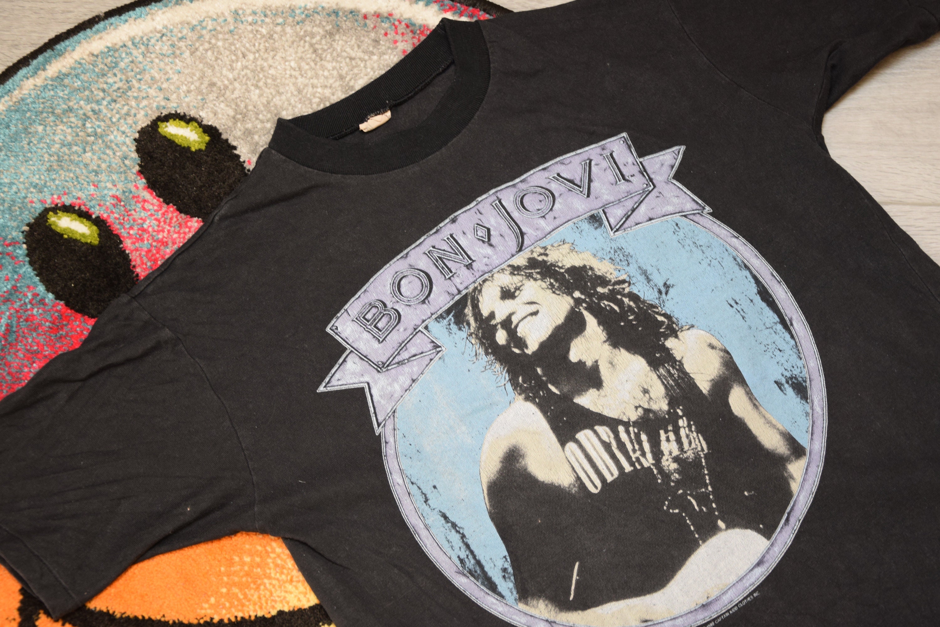 80s Vintage Bon Jovi Shirt Size Medium Vtg Black New Jersey 80s Vintage Bon Jovi Shirt Size Medium Vtg Black New Jersey