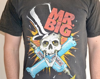 90s Vintage Mr. Big Shirt Size Large Vtg Distressed Faded 90s Vintage Mr. Big Shirt Size Large Vtg Distressed Faded
