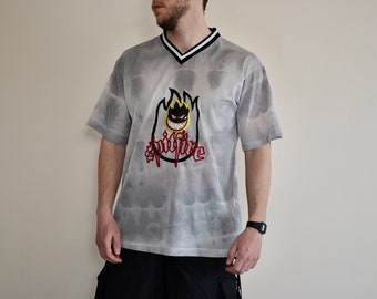 90s vintage Spitfire shirt Size X Large vtg Gray tie dye Skateboarding jersey Sz Xl (vtg streetwear tee)