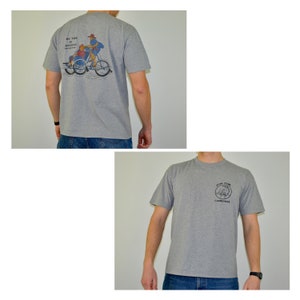 Jaren 90 vintage blikken shirt maat XL Vtg grijs bd comics cartoon promo T-shirt (Herge)