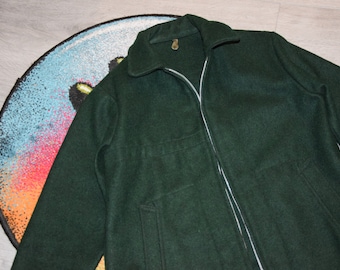 70s 80s vintage Scout jacket Size Small vtg green heritage wool coat Sz 36 (Ralph Lauren RRL, Double R, southwestern, Scout Association)