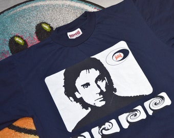 90s Vintage Jean Michel Jarre shirt Size X Large Vtg blue electronic music tee Sz XL (vintage band shirt, vintage rave, sound, music shirt)