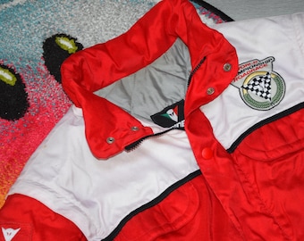 90s vintage Dainese jacket Size Medium Vtg red motocross World Championship Roadrace Motorcycle jkt Sz 48 (IXS, moto jersey, moto equipment)