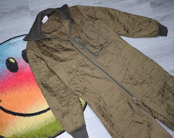 80s Vintage military coverall Size Medium Large vtg green army overall Sz M-L Cold Weather