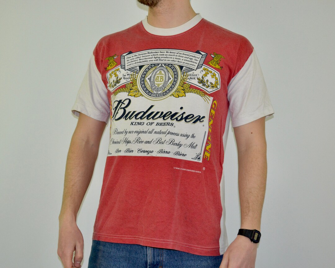 60s 総柄 シュリッツ VINTAGE PRINT SHIRT BEER L