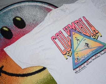 Maglietta da triathlon vintage anni '90, taglia Large, maglietta sportiva Columbia bianca vintage, taglia L (maglietta da corsa vintage, maglietta da nuoto vintage, maglietta da ciclista vintage)