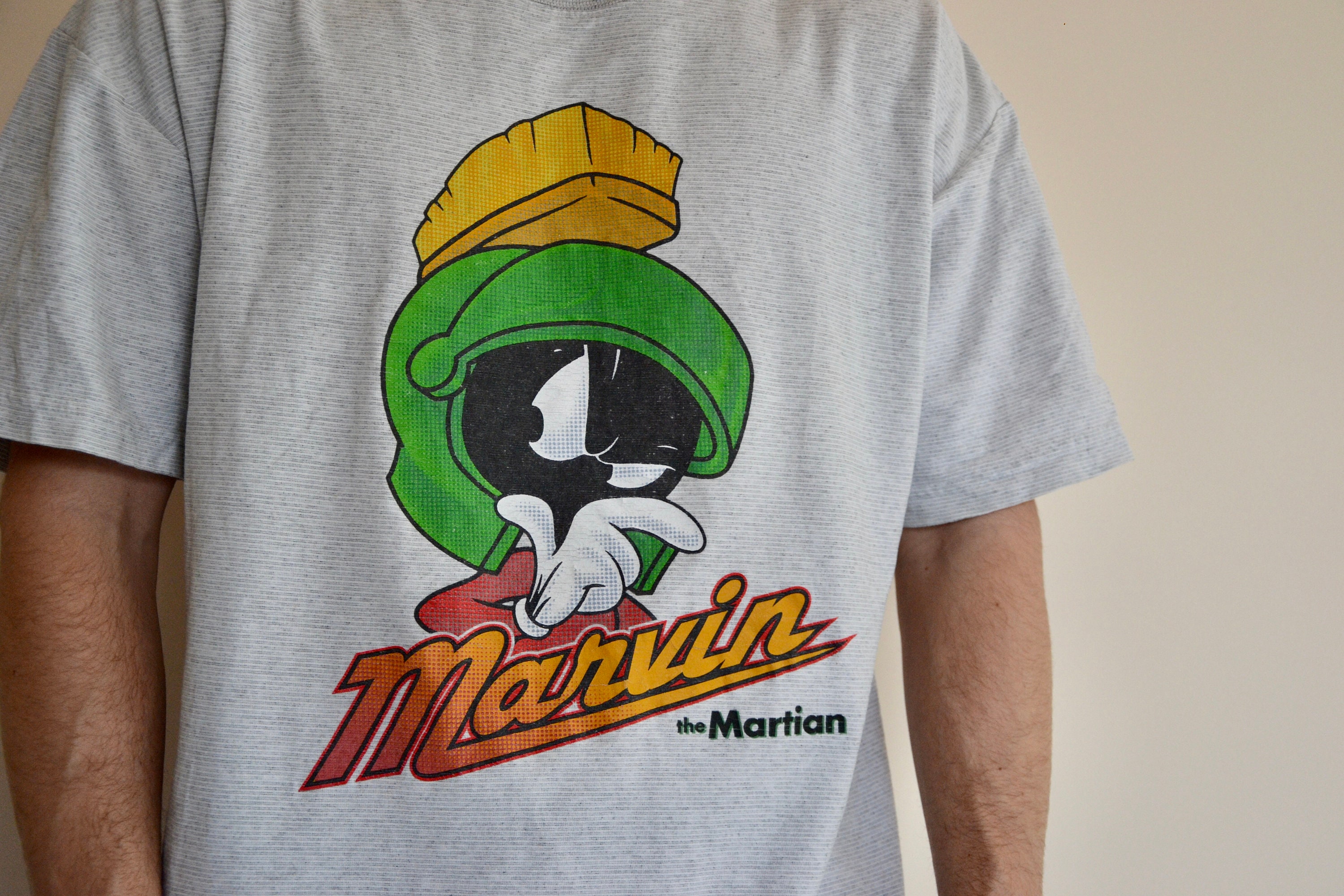90s Vintage Looney Tunes Shirt Size XL Vtg White Marvin