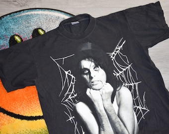 90s vintage Alice Cooper shirt Size Medium vtg black glam rock band tee Sz M (vintage metal tee, vtg band shirt)