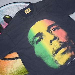Vintage Bob Marley shirt size Large vtg black Wailers promo tee Sz L (vtg reggae tee, rocksteady)