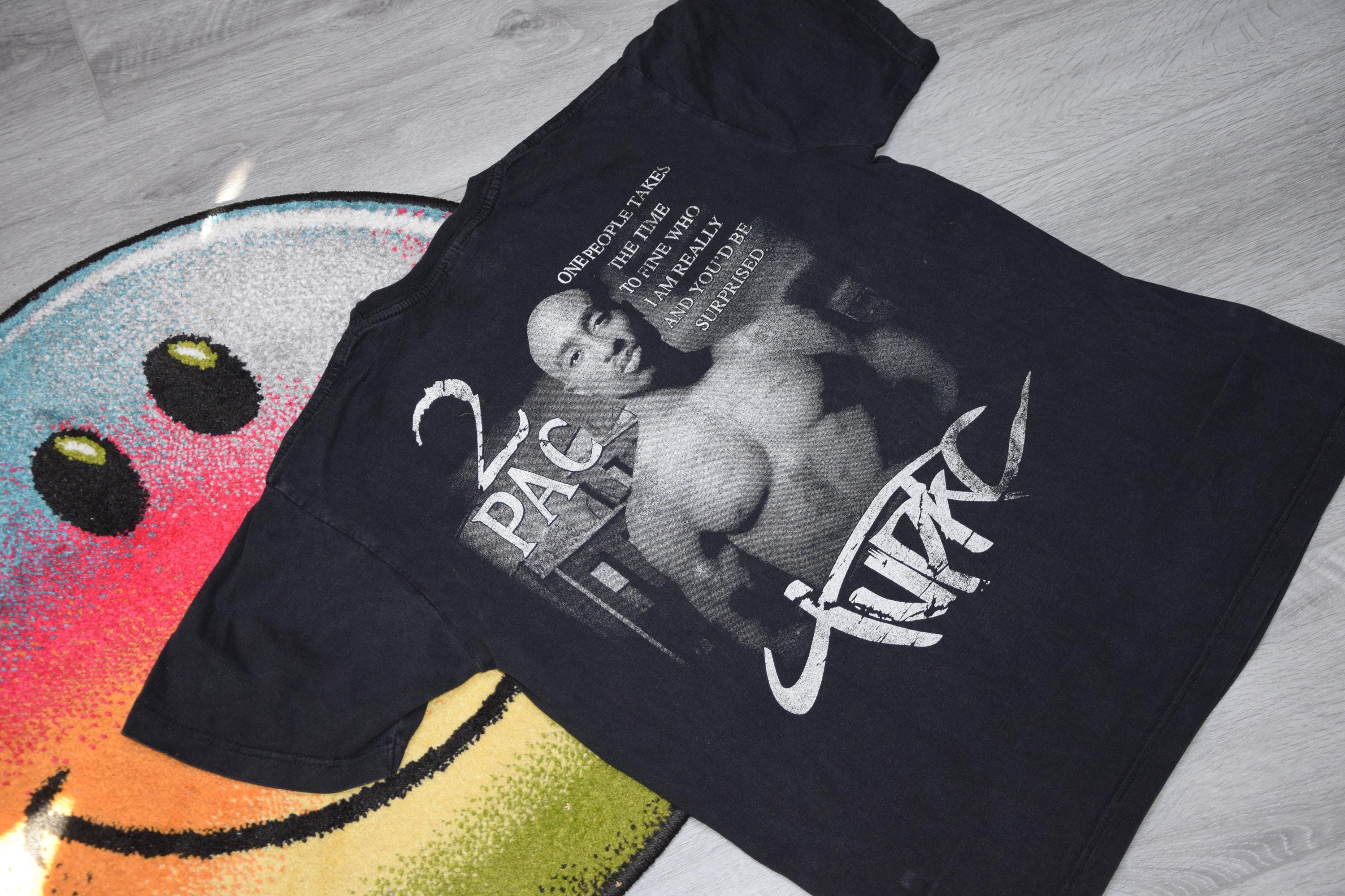 Vintage 2pac Shirt Size Medium Vtg Faded Black Rap Tee Sz M (tupac 