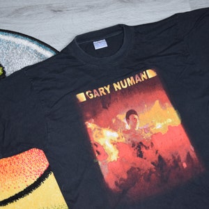 Vintage Gary Numan camicia Taglia X Large vtg nero Hope Bleeds promo goth rock band tee Sz XL