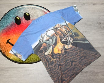90s Vintage Salvador Dali Shirt Size Large Vtg All Over Print