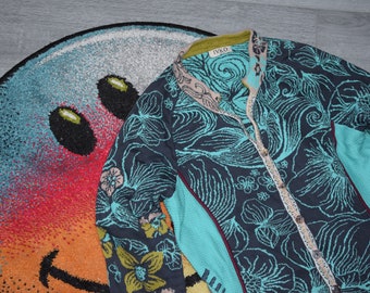 Vintage Ivko woman cardigan Size Medium Vtg multicolor floral embroidered sweater