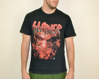 90s vintage Slayer shirt size Medium Vtg black thrash metal rock band tee Sz M (vintage metal shirt, vtg band shirt)