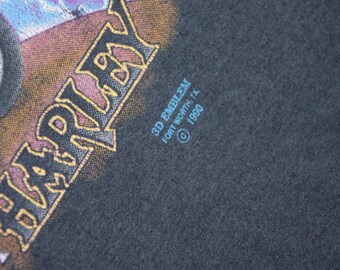 90s Vintage Harley Davidson Wizard Shirt Size Large Vtg Faded 3d