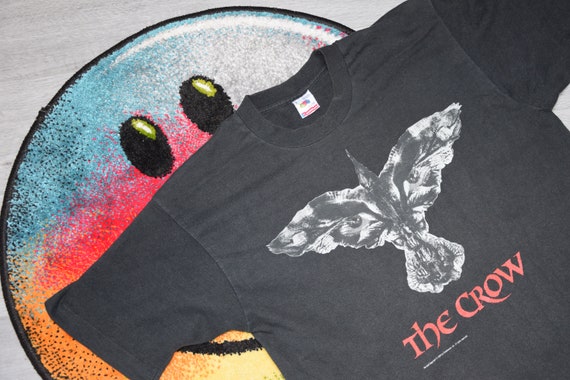 90s Vintage the Crow Shirt Size Large Vtg Faded Black Brandon Lee