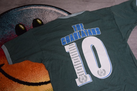 90s Vintage Charlatans Shirt Size X Large Vtg Faded Green Britpop 