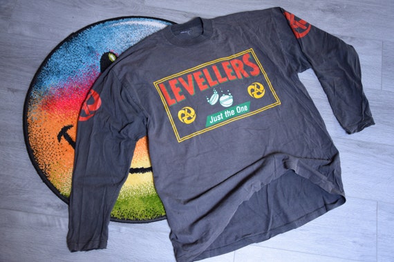 90s Vintage Levellers Shirt Size X Large Vtg Faded Black