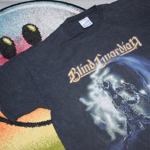 希少 90s BLIND GUARDIAN ヴィンテージ バンドTシャツ 当時物 90s Vintage Blind Guardian Shirt Size X Large Vtg Faded Black