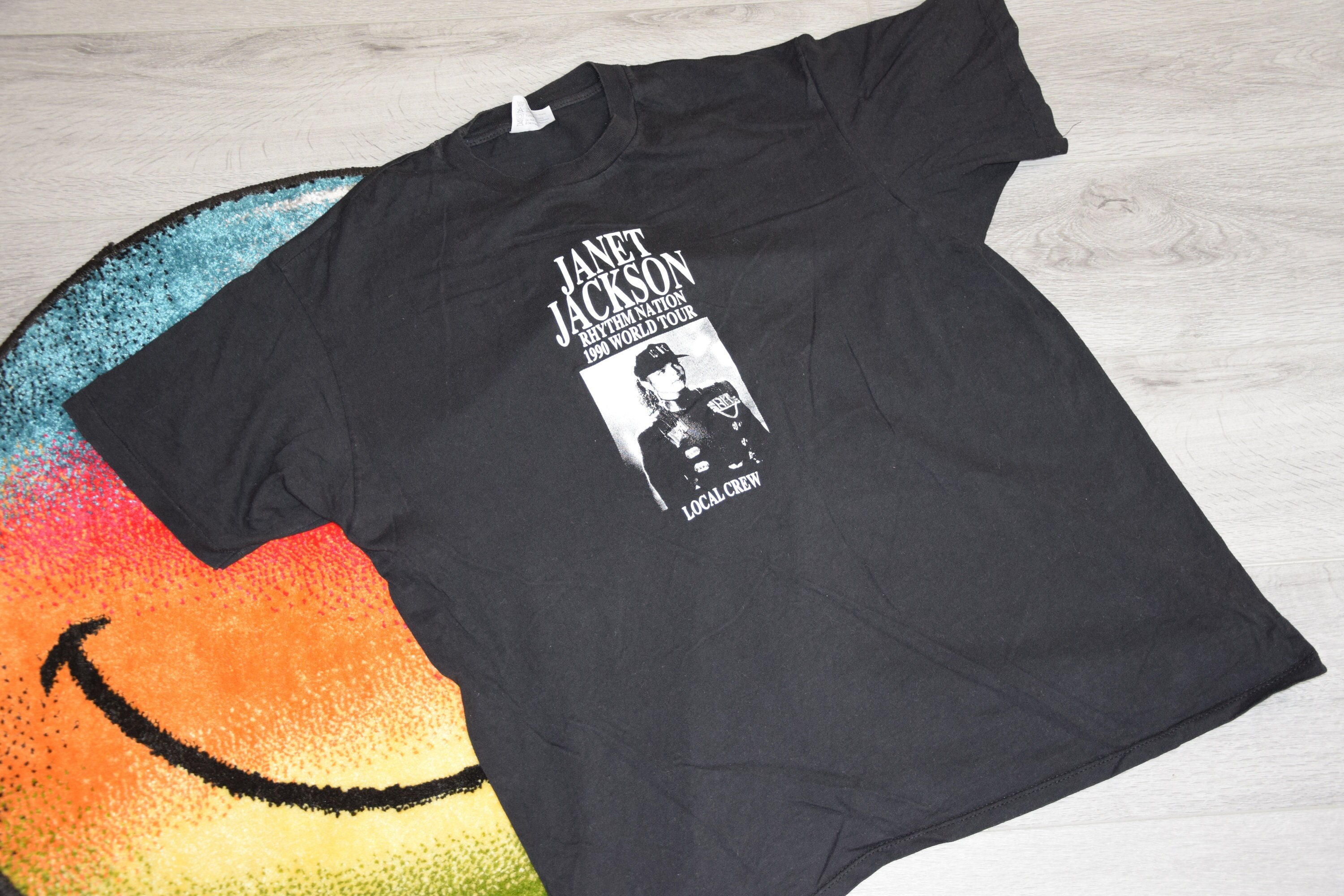 90s Vintage Janet Jackson Shirt Size X Large Vtg Black Rhythm 
