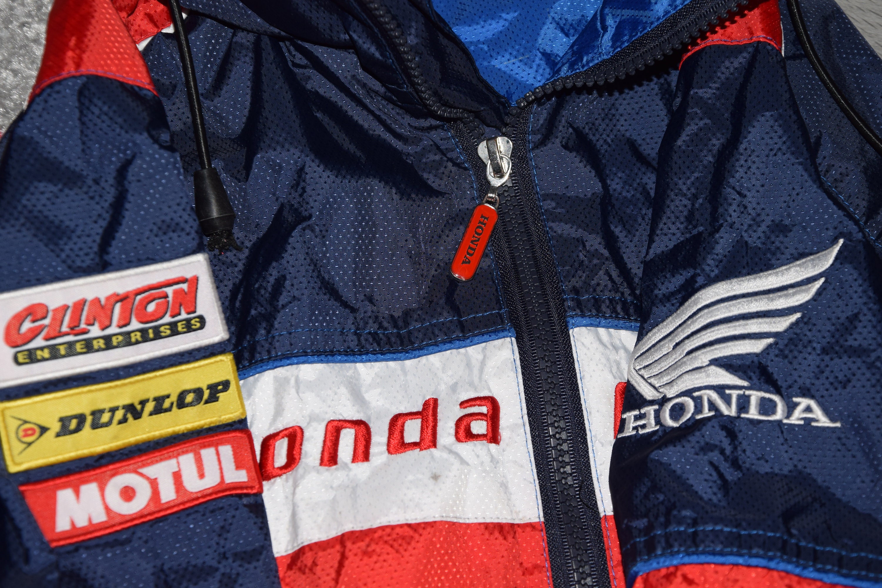 Vintage Honda Jacket Size Kids 12-13 Vtg Red Blue Racing