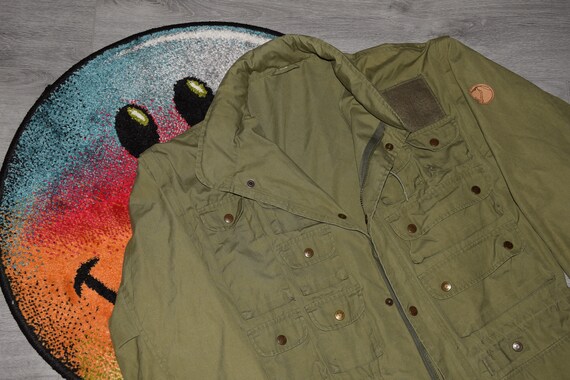 Vintage Fjallraven Multipocket Jacket Size Large Vtg Green Olive Military Army Hunting Fishing Jkt Sz L (Camo field,USAF,RAF, Field M65 jkt)