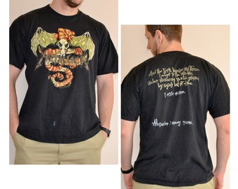 90s vintage Metallica shirt size X Large Vtg black rock band tee Sz XL (vintage metal shirt, vtg band shirt,thrash metal tee,pushead design)