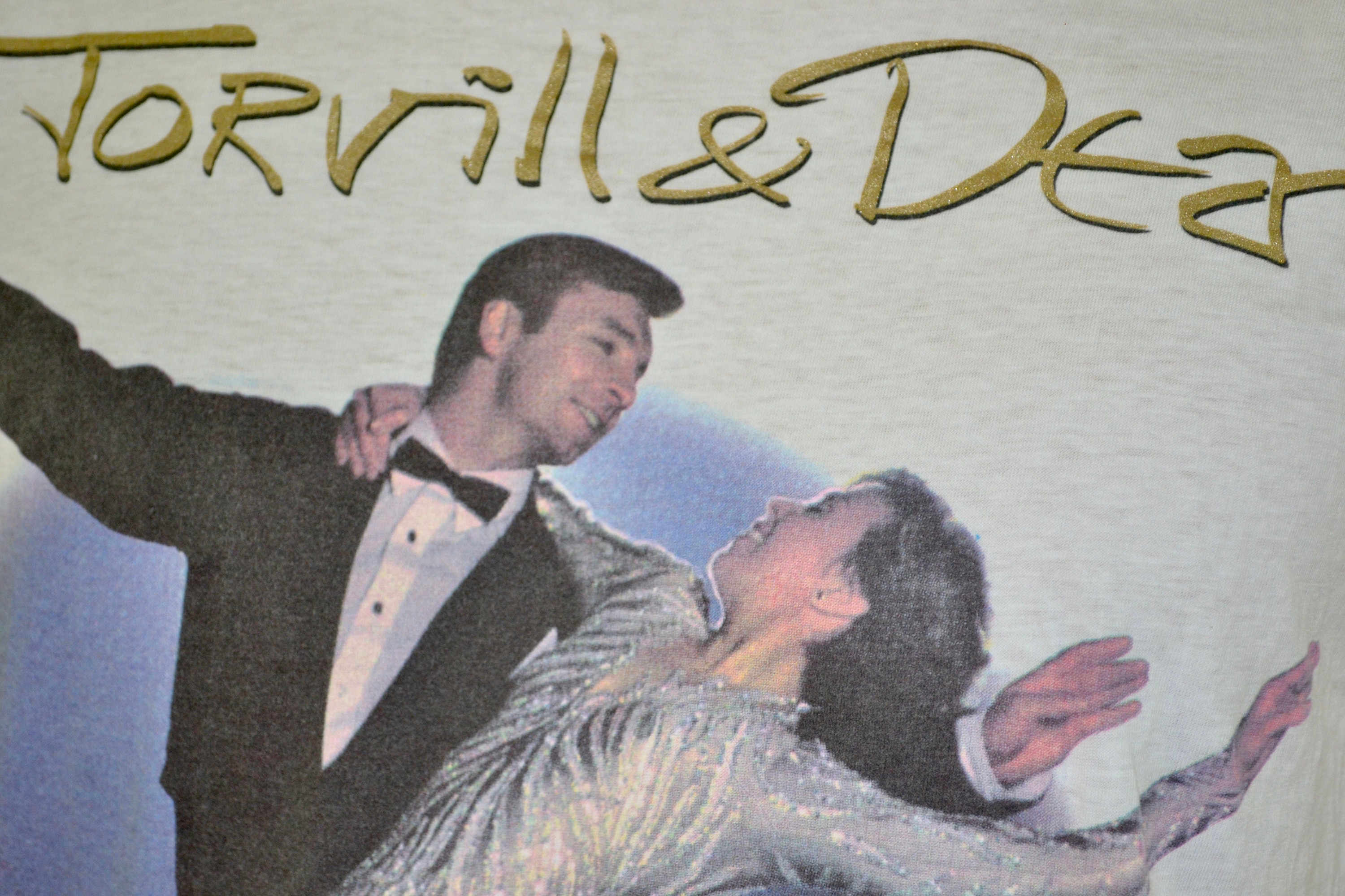 90s Vintage Torvill and Dean Shirt Size Large Vtg White Figure Skating