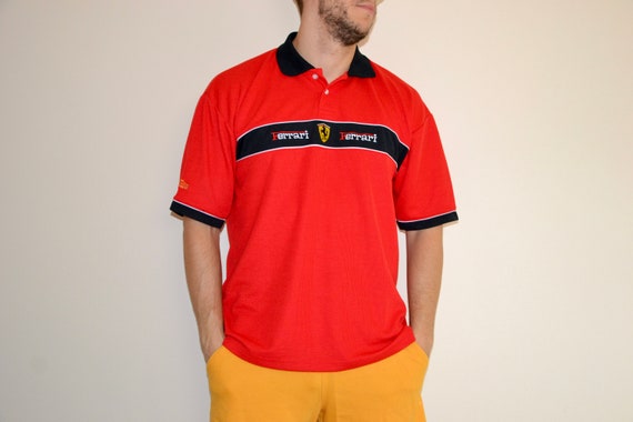 90s vintage Ferrari polo Size XX Large vtg Red F1… - image 9