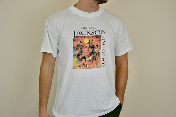 90s Vintage Michael Jackson Shirt Size Large Vtg White World Tour 