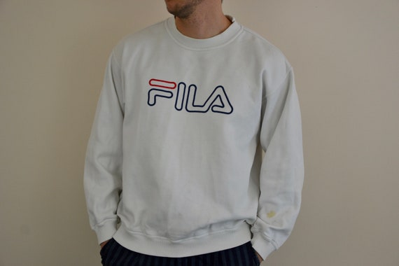 Vintage Fila Sweatshirt Size X Large Vtg White Embroidered Big - Etsy