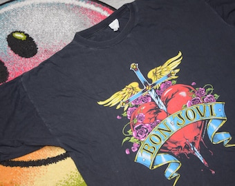 Vintage Bon Jovi 1990s T Shirt Double Sided Men's XL Vtg 90s