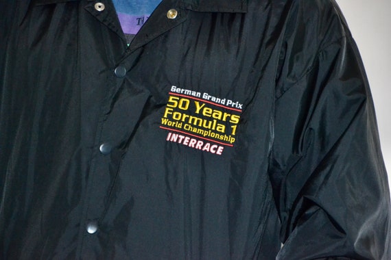 90s vintage Formula 1 jacket Size Large vtg black… - image 3