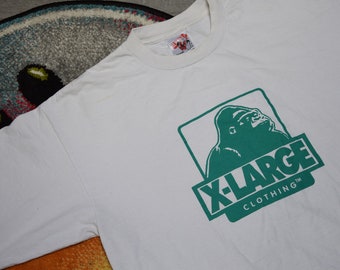 90s Vintage X-Large clothing shirt size X Large vtg white Skateboard surf tee (vtg streetwear tee, skateboarding shirt) Sz XL