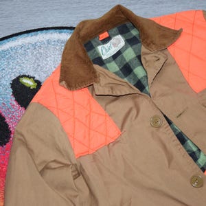 60er Jahre Vintage Chief Jagdjacke Größe S khaki orange kariert Tartan jkt Gr. S