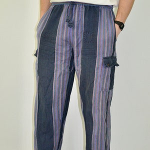 Vintage striped trousers Size Medium vtg Pleated Pants Baggy Fit vtg Chino (vintage gym pants)