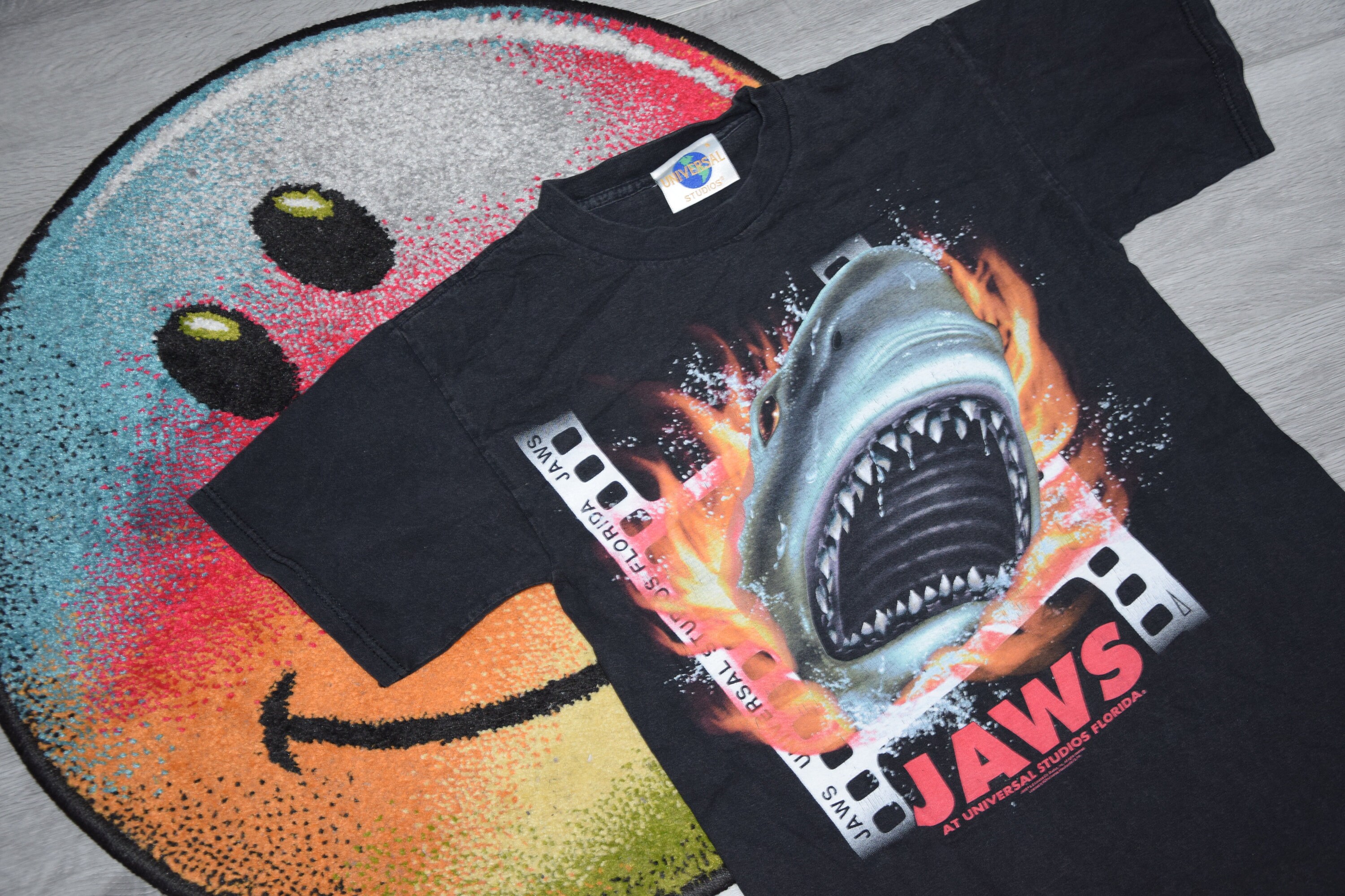 90s Vintage Jaws Shirt Size Medium Vtg Black Horror Movie 90s Vintage Jaws Shirt Size Medium Vtg Black Horror Movie