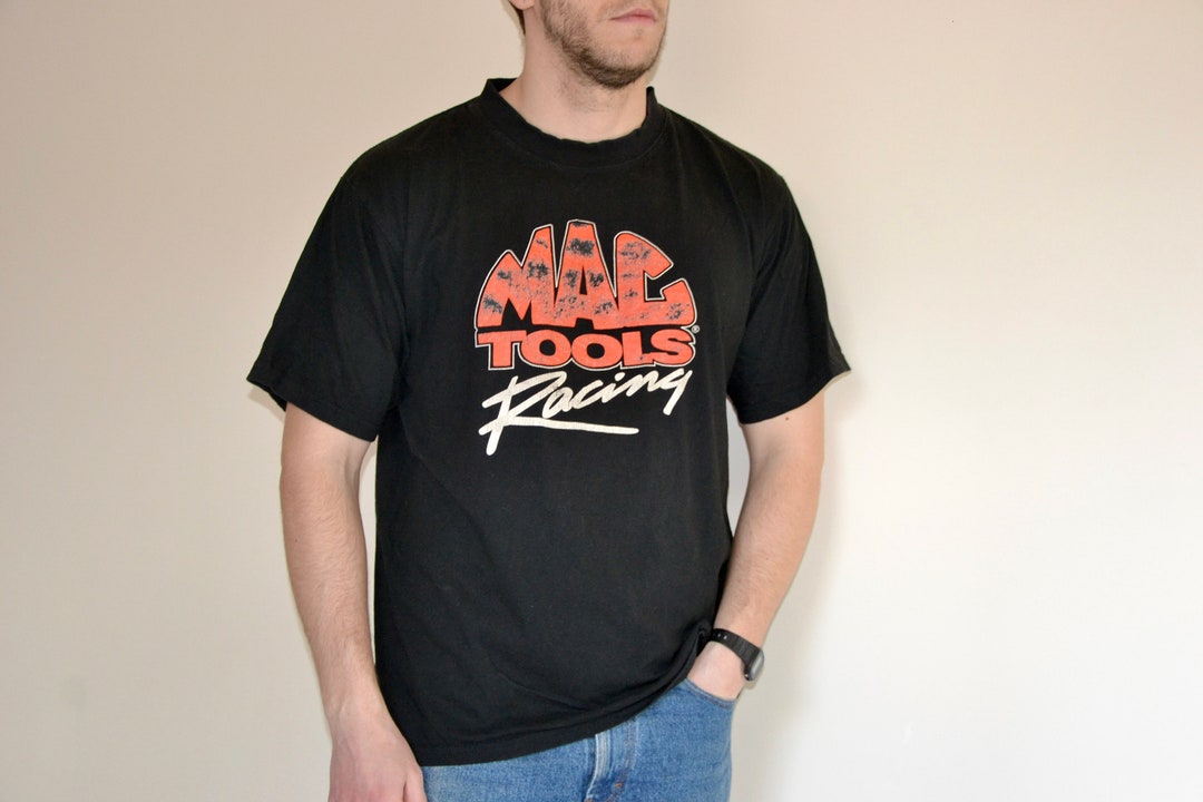 製　90s MAC TOOLS レーシング刺繍ベスト 黒 90s Vintage Mac Tools Racing Shirt Size X Large Vtg Black Sports
