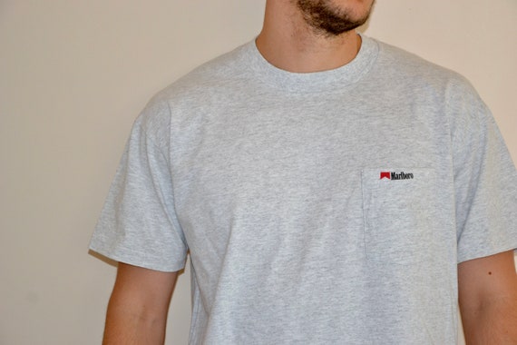 90s vintage Marlboro shirt Size XL vtg gray cowbo… - image 2