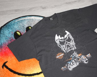 90s vintage Harley Davidson shirt Size Large vtg black single stitch motorcycle tee Sz L (Bad to the bone, Wolf, Eagle tee)