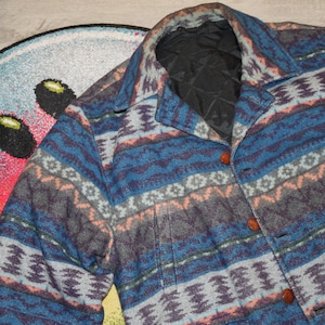 80s 90s vintage Aztec jacket Size XL vtg multicolor native coat Sz XL (Ralph Lauren RRL, Double R, heritage, southwestern)