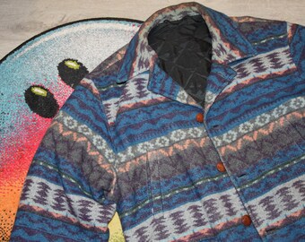 80s 90s vintage Aztec jacket Size XL vtg multicolor native coat Sz XL (Ralph Lauren RRL, Double R, heritage, southwestern)