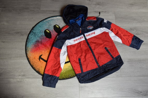 Vintage Honda Jacket Size Kids 12-13 Vtg Red Blue Racing Vintage Honda Jacket Size Kids 12-13 Vtg Red Blue Racing