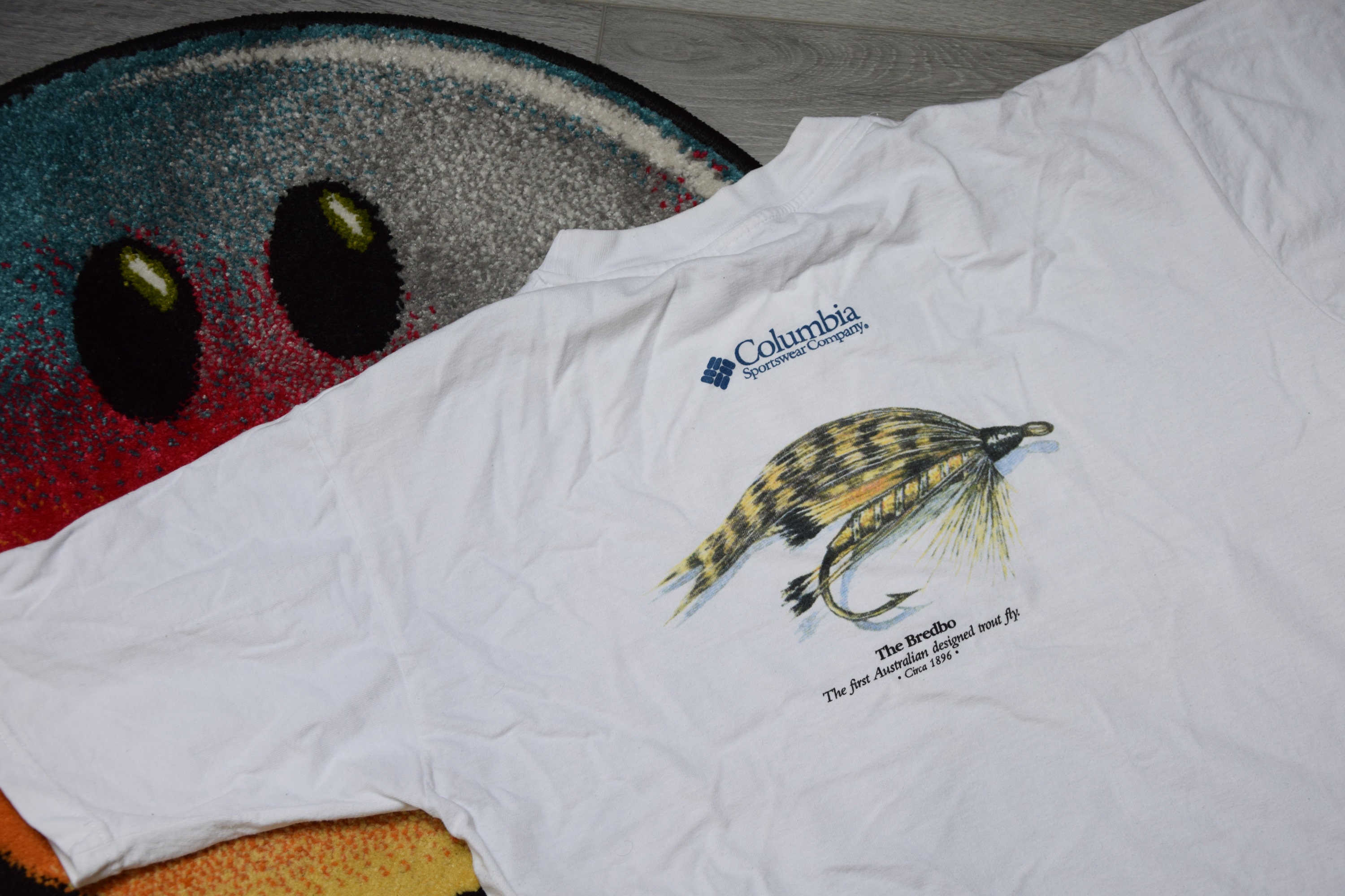 90s Vintage Columbia Shirt Size X Large Vtg White Fly Fishing Championships  Tee Sz XL vintage Outdoor Shirt, Fishing Tee 