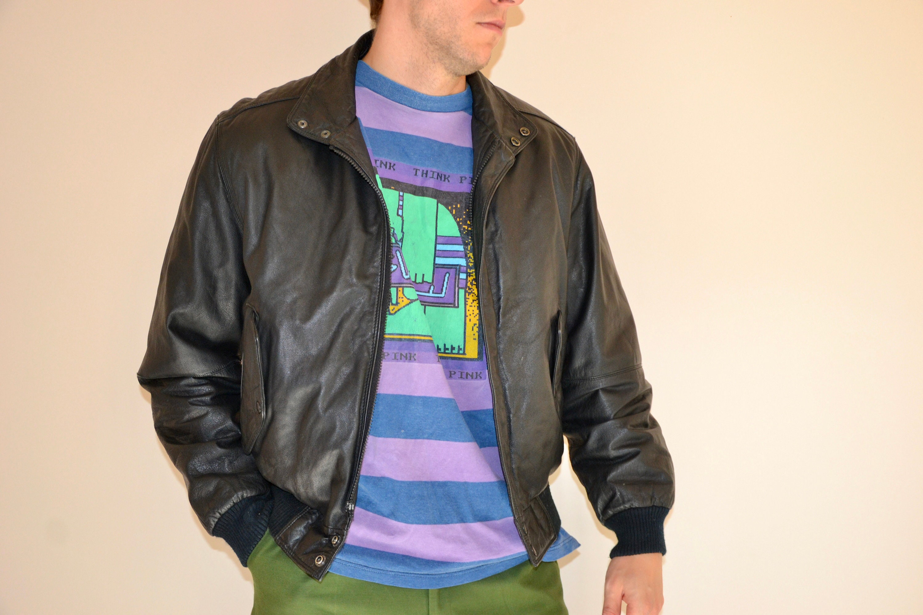 Police Leather Jacket - Etsy