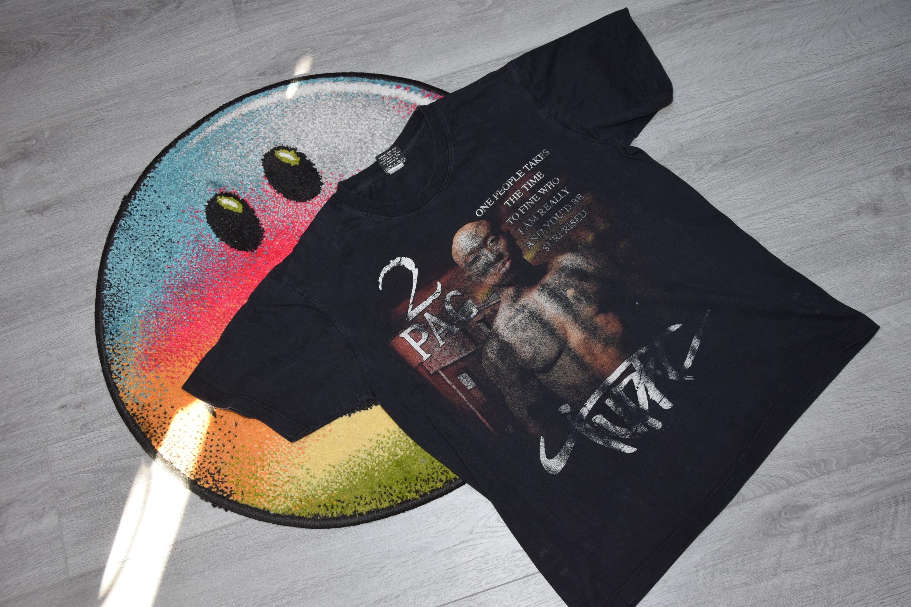 Vintage 2pac Shirt Size Medium Vtg Faded Black Rap Tee Sz M (tupac 
