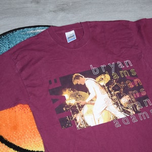 90s Vintage Bryan Adams shirt Size Large vtg red european tour rock band tee Sz L (hard rock, vtg heavy metal tee)